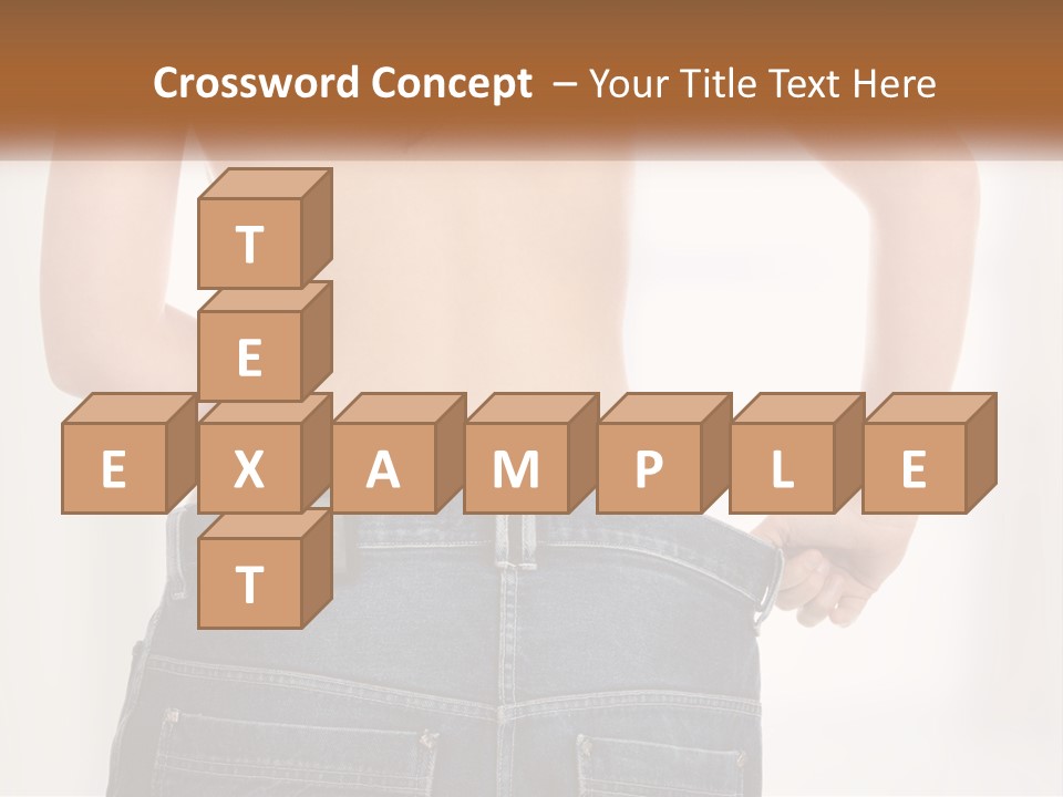 A Woman In Jeans With Her Back To The Camera PowerPoint Template