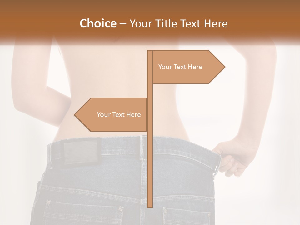 A Woman In Jeans With Her Back To The Camera PowerPoint Template