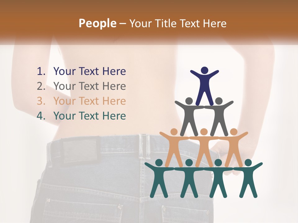 A Woman In Jeans With Her Back To The Camera PowerPoint Template