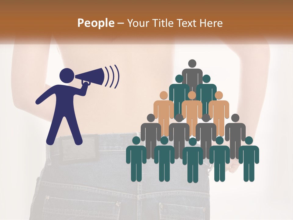 A Woman In Jeans With Her Back To The Camera PowerPoint Template