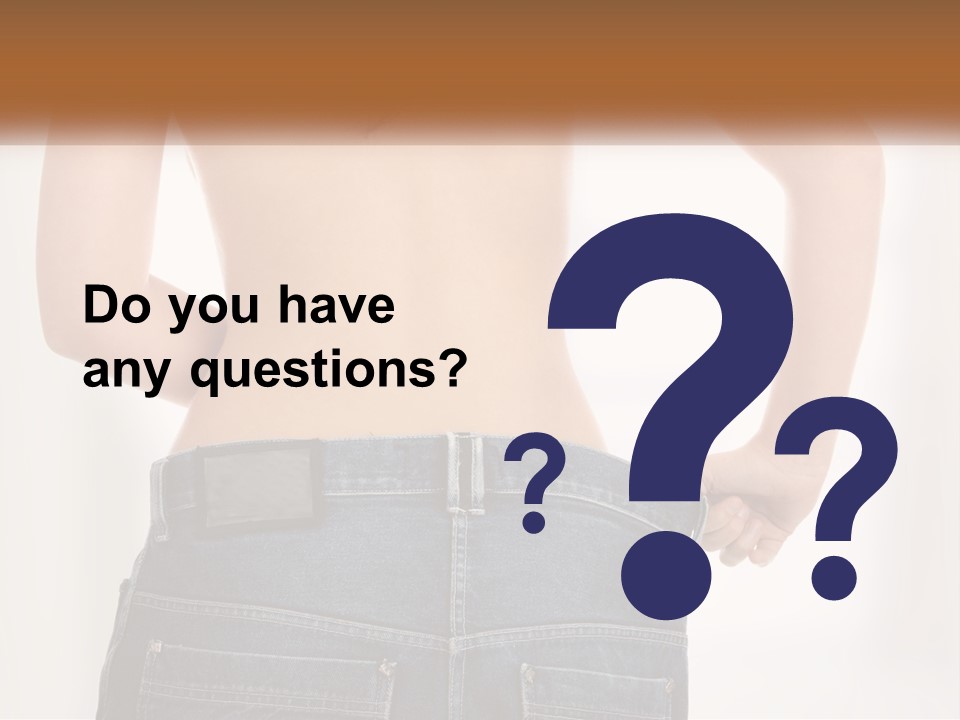 A Woman In Jeans With Her Back To The Camera PowerPoint Template