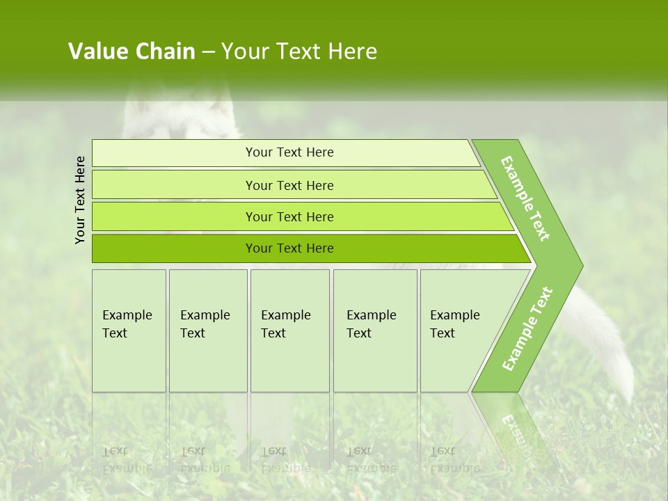 A White Dog Standing On Top Of A Lush Green Field PowerPoint Template