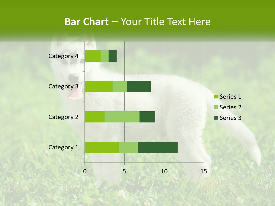 A White Dog Standing On Top Of A Lush Green Field PowerPoint Template