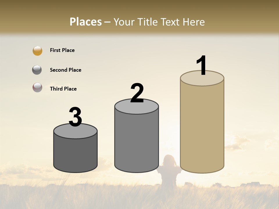 A Person Standing In A Field With Their Arms Outstretched PowerPoint Template