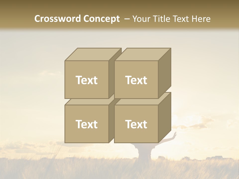A Person Standing In A Field With Their Arms Outstretched PowerPoint Template
