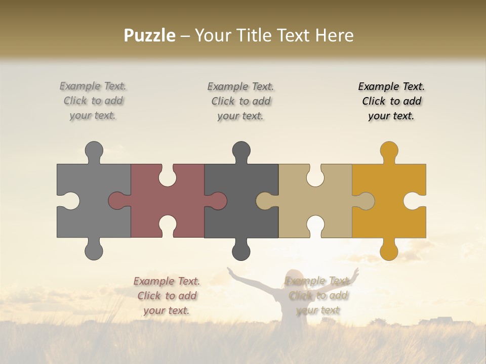 A Person Standing In A Field With Their Arms Outstretched PowerPoint Template