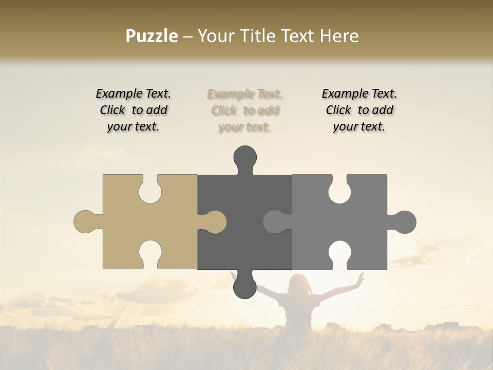 A Person Standing In A Field With Their Arms Outstretched PowerPoint Template