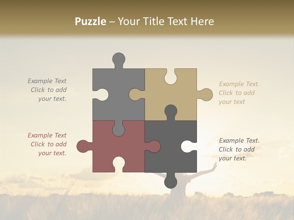 A Person Standing In A Field With Their Arms Outstretched PowerPoint Template