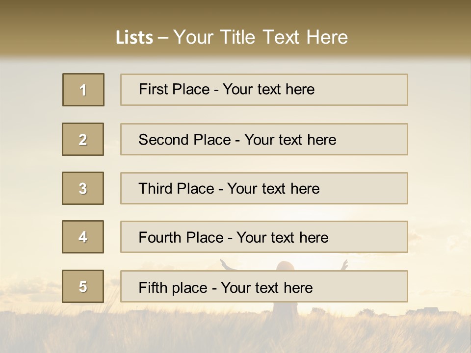 A Person Standing In A Field With Their Arms Outstretched PowerPoint Template