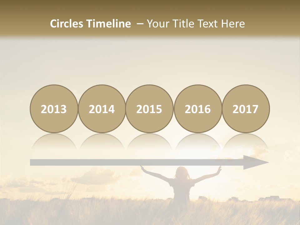 A Person Standing In A Field With Their Arms Outstretched PowerPoint Template