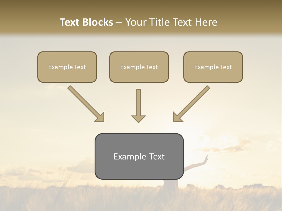 A Person Standing In A Field With Their Arms Outstretched PowerPoint Template