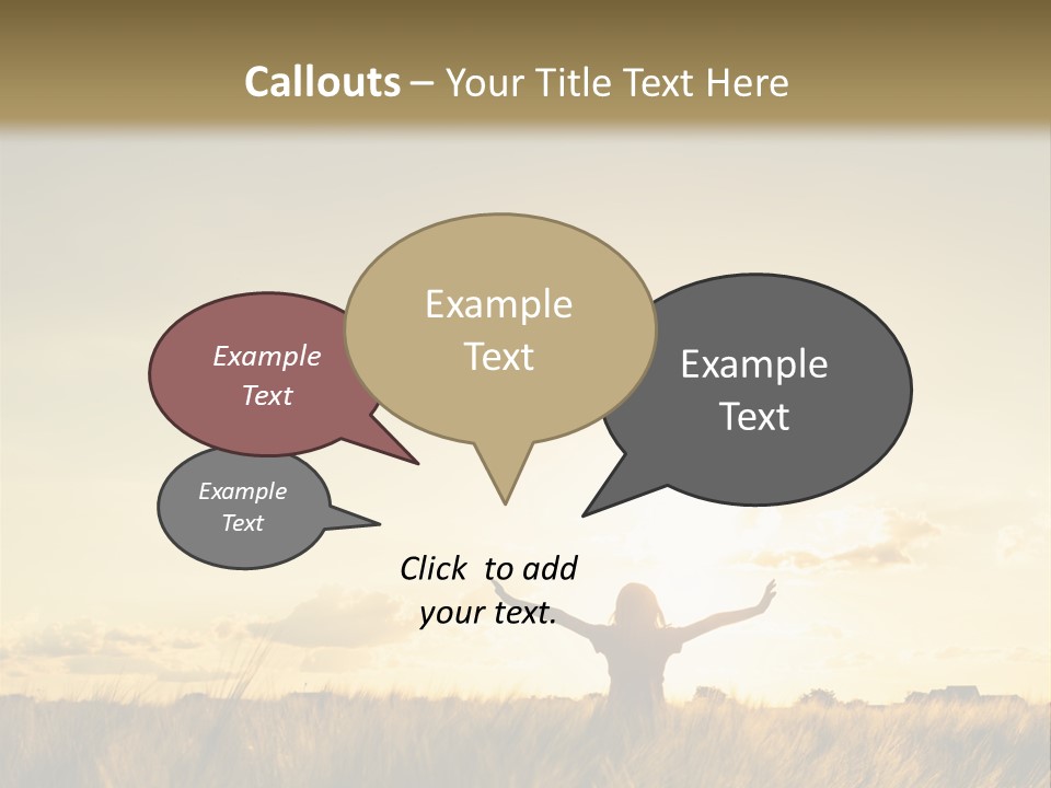 A Person Standing In A Field With Their Arms Outstretched PowerPoint Template
