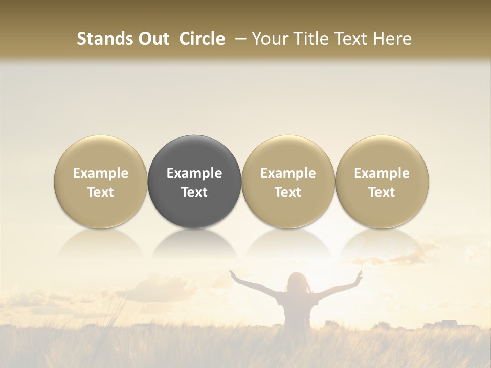A Person Standing In A Field With Their Arms Outstretched PowerPoint Template