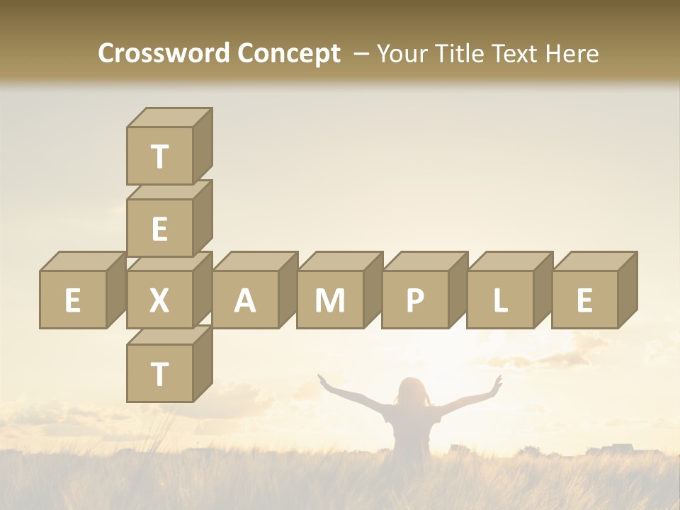 A Person Standing In A Field With Their Arms Outstretched PowerPoint Template