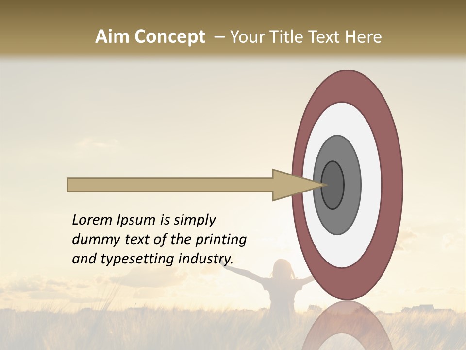 A Person Standing In A Field With Their Arms Outstretched PowerPoint Template