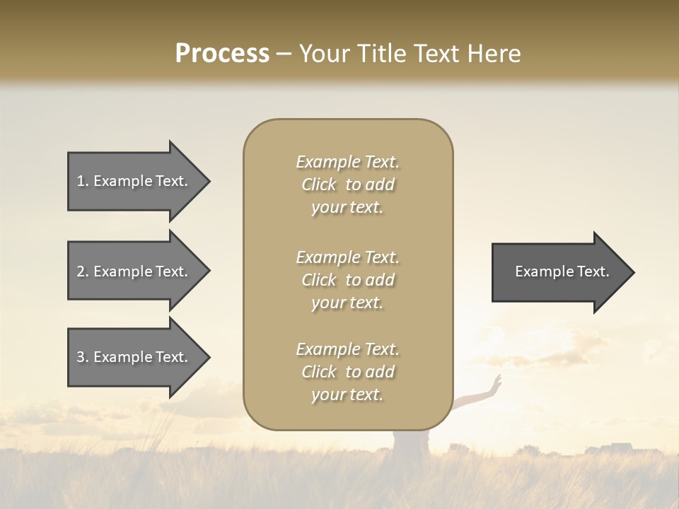 A Person Standing In A Field With Their Arms Outstretched PowerPoint Template
