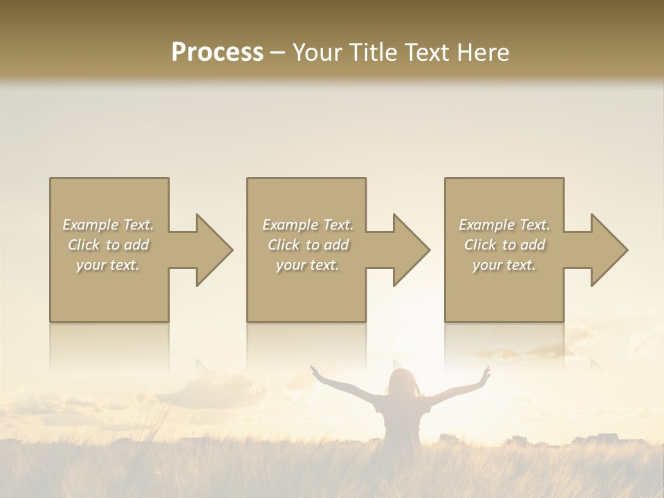 A Person Standing In A Field With Their Arms Outstretched PowerPoint Template