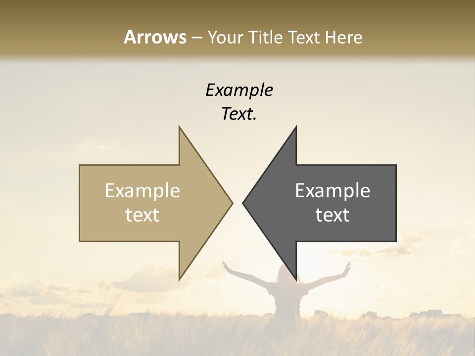 A Person Standing In A Field With Their Arms Outstretched PowerPoint Template