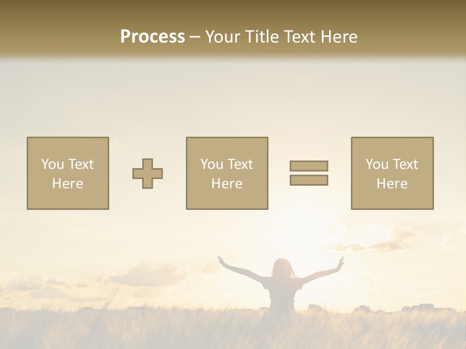 A Person Standing In A Field With Their Arms Outstretched PowerPoint Template