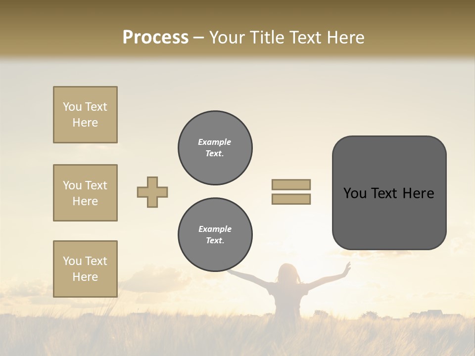 A Person Standing In A Field With Their Arms Outstretched PowerPoint Template