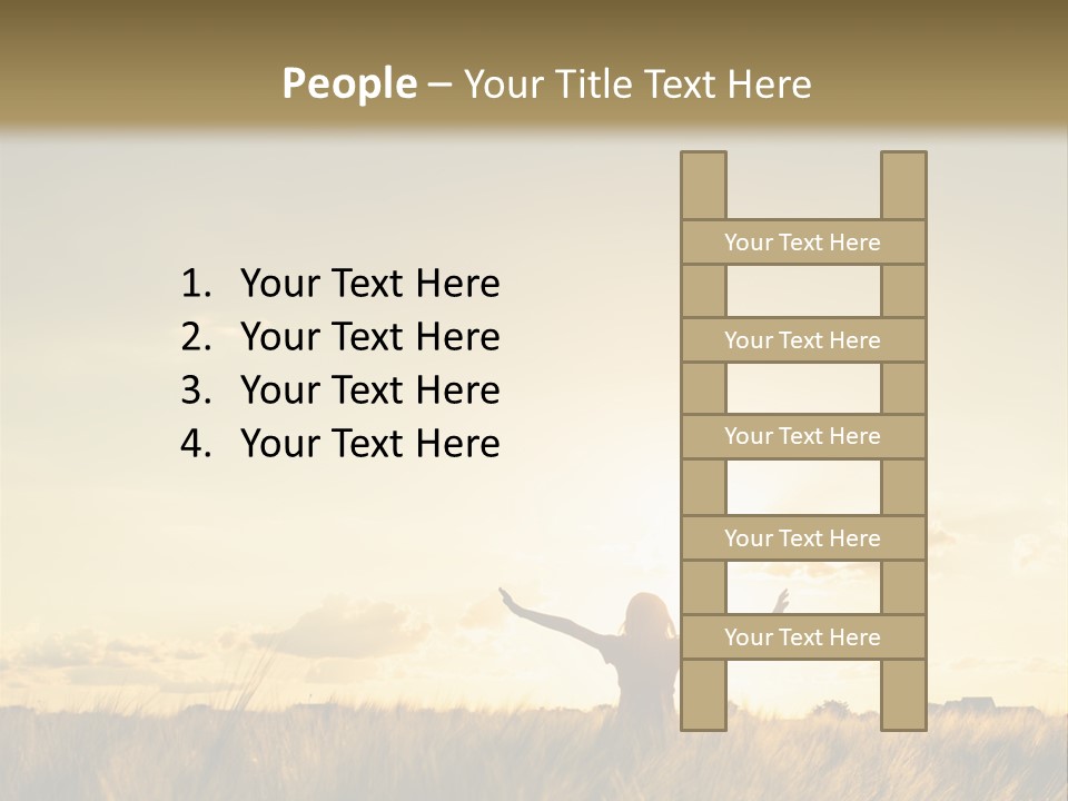 A Person Standing In A Field With Their Arms Outstretched PowerPoint Template