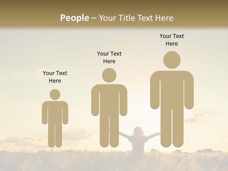 A Person Standing In A Field With Their Arms Outstretched PowerPoint Template