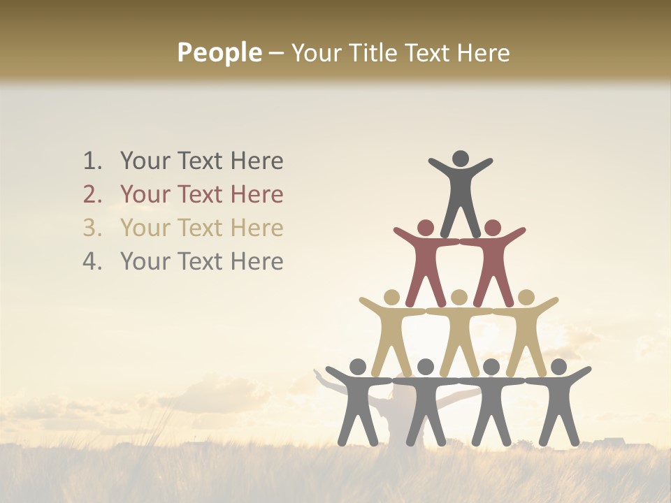 A Person Standing In A Field With Their Arms Outstretched PowerPoint Template
