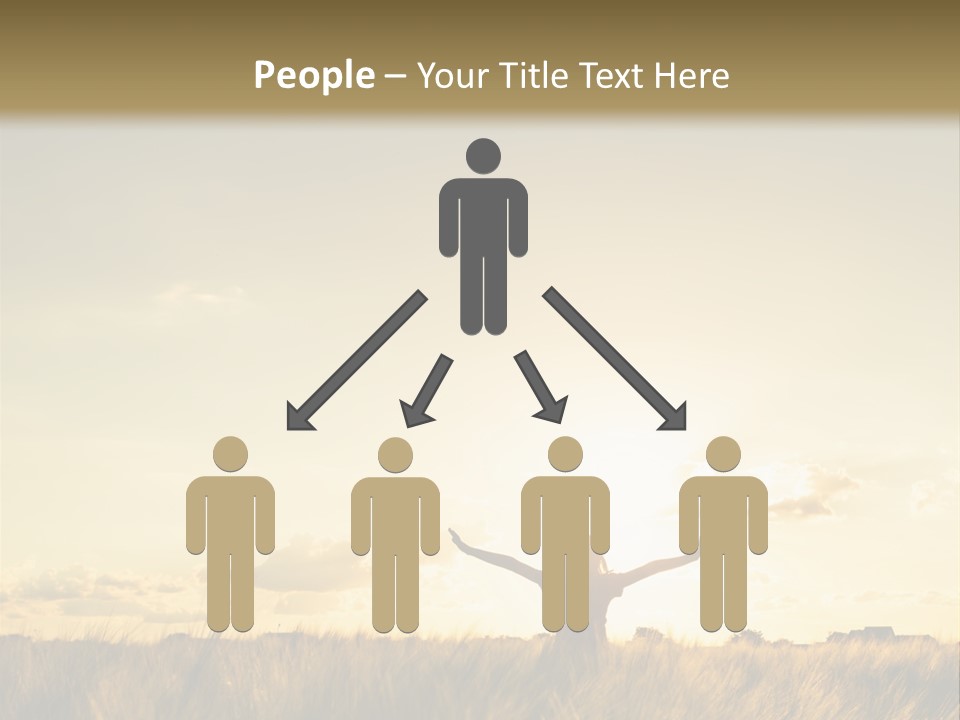 A Person Standing In A Field With Their Arms Outstretched PowerPoint Template