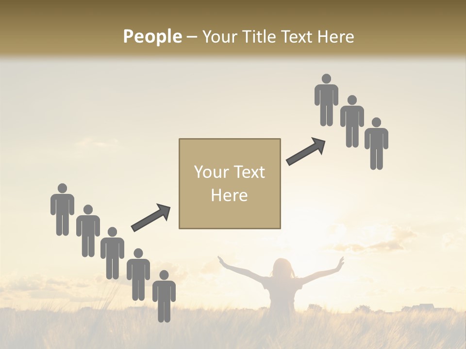 A Person Standing In A Field With Their Arms Outstretched PowerPoint Template