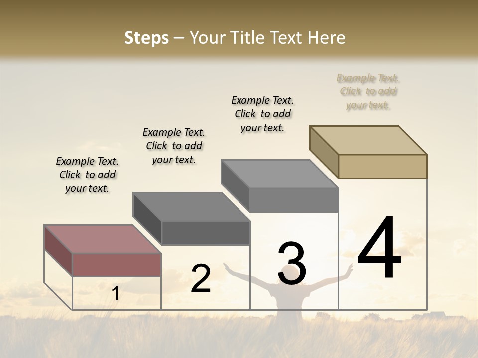 A Person Standing In A Field With Their Arms Outstretched PowerPoint Template