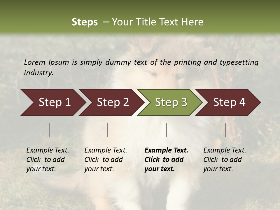 A Dog Is Sitting In The Grass Near A Fence PowerPoint Template