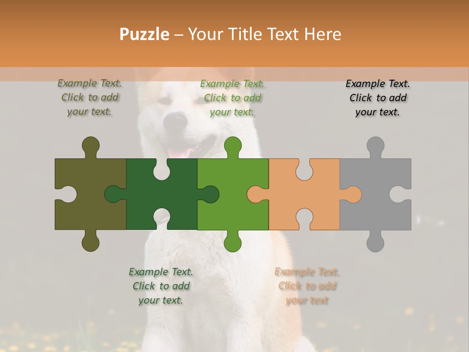 A White And Brown Dog Sitting In A Field Of Flowers PowerPoint Template