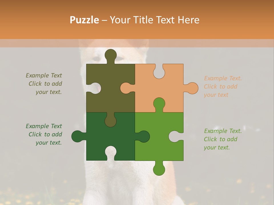 A White And Brown Dog Sitting In A Field Of Flowers PowerPoint Template
