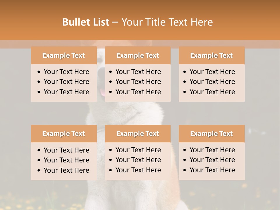 A White And Brown Dog Sitting In A Field Of Flowers PowerPoint Template