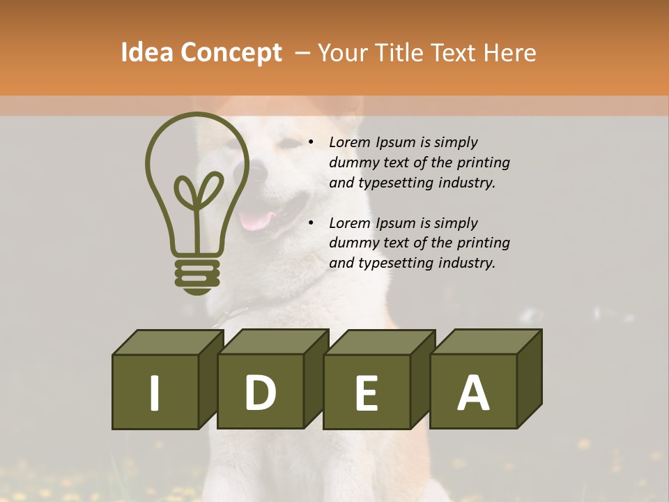 A White And Brown Dog Sitting In A Field Of Flowers PowerPoint Template