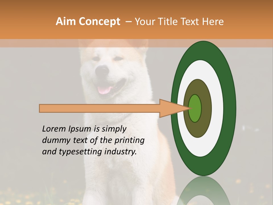 A White And Brown Dog Sitting In A Field Of Flowers PowerPoint Template