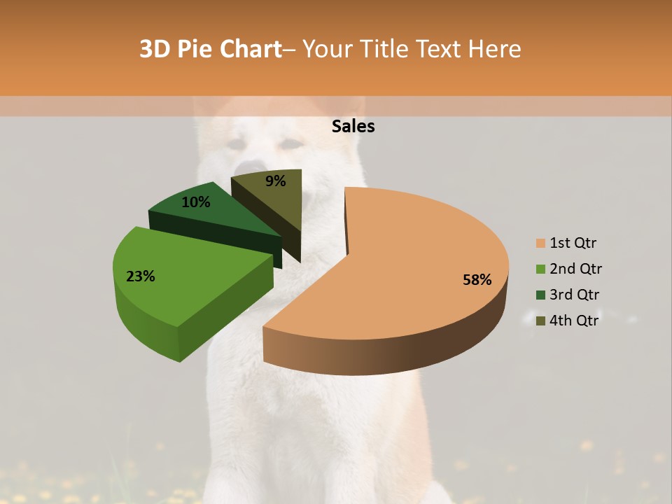 A White And Brown Dog Sitting In A Field Of Flowers PowerPoint Template