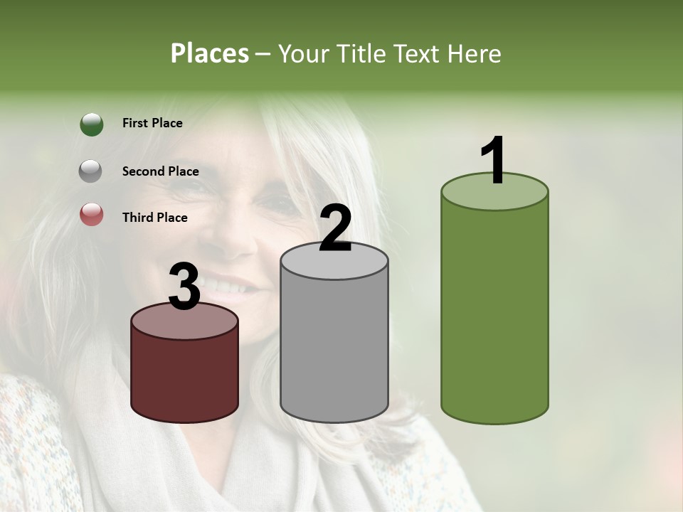 A Woman With Gray Hair Is Smiling For The Camera PowerPoint Template