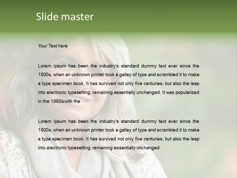 A Woman With Gray Hair Is Smiling For The Camera PowerPoint Template