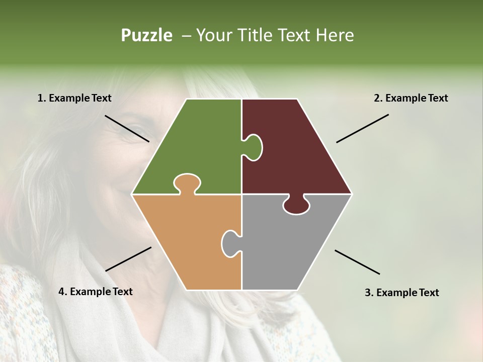 A Woman With Gray Hair Is Smiling For The Camera PowerPoint Template