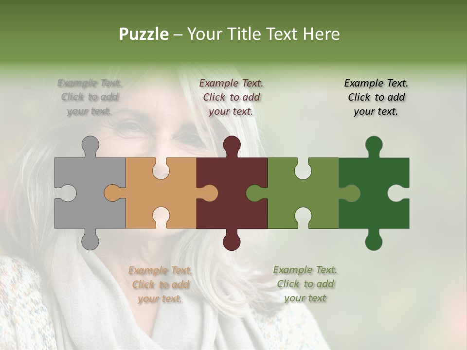 A Woman With Gray Hair Is Smiling For The Camera PowerPoint Template