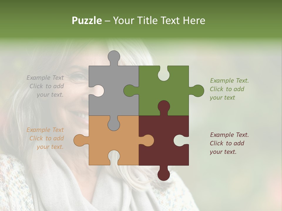 A Woman With Gray Hair Is Smiling For The Camera PowerPoint Template