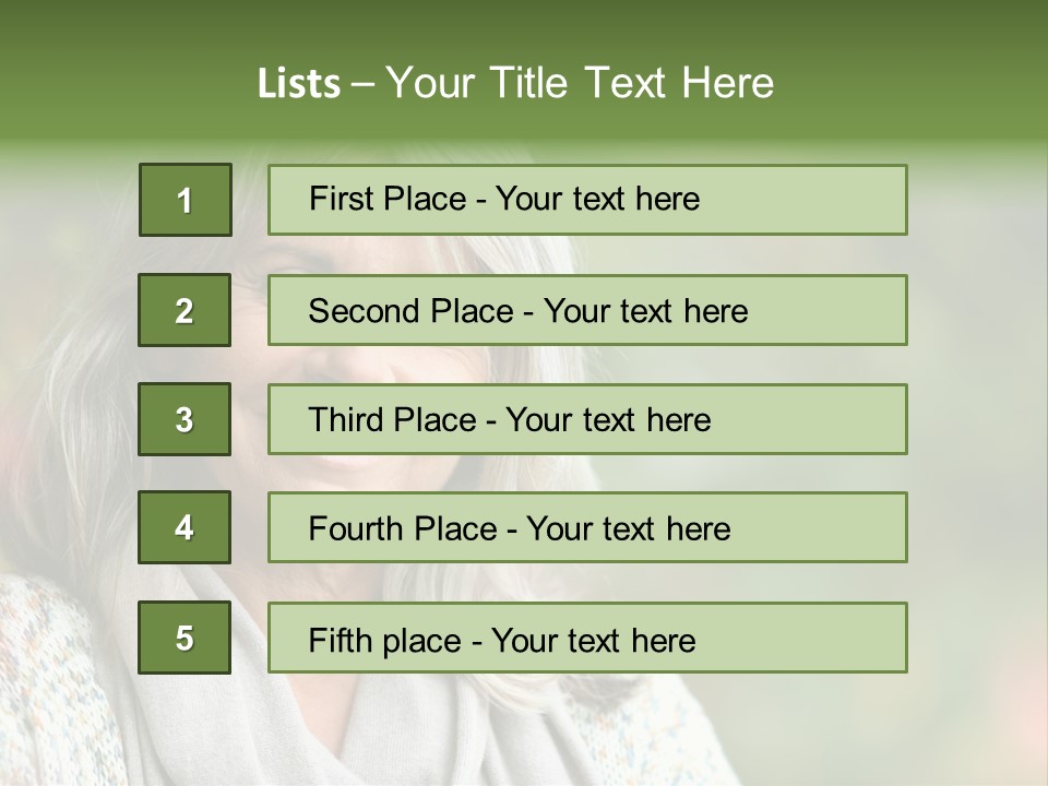 A Woman With Gray Hair Is Smiling For The Camera PowerPoint Template