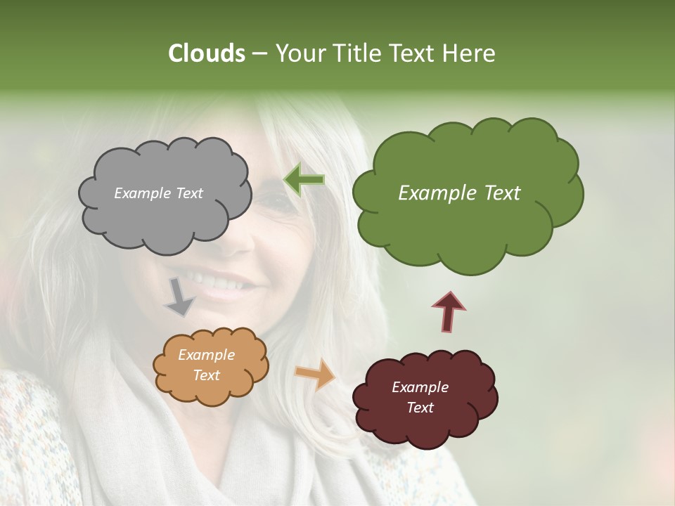 A Woman With Gray Hair Is Smiling For The Camera PowerPoint Template