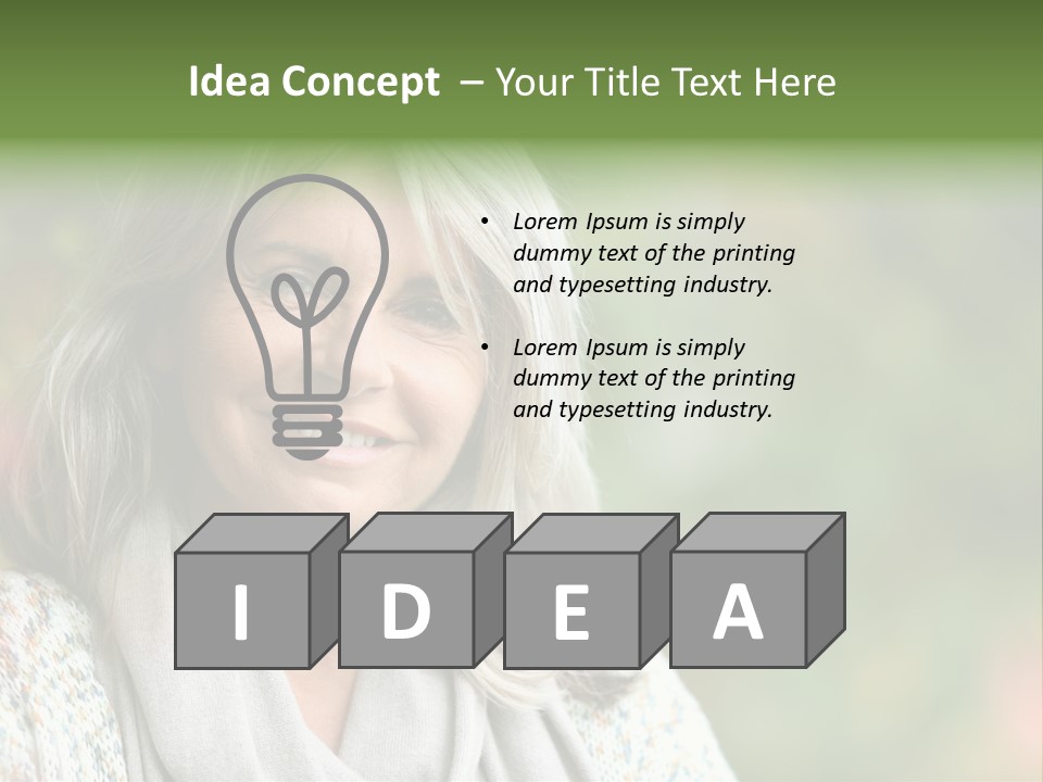 A Woman With Gray Hair Is Smiling For The Camera PowerPoint Template