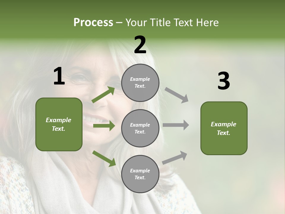 A Woman With Gray Hair Is Smiling For The Camera PowerPoint Template