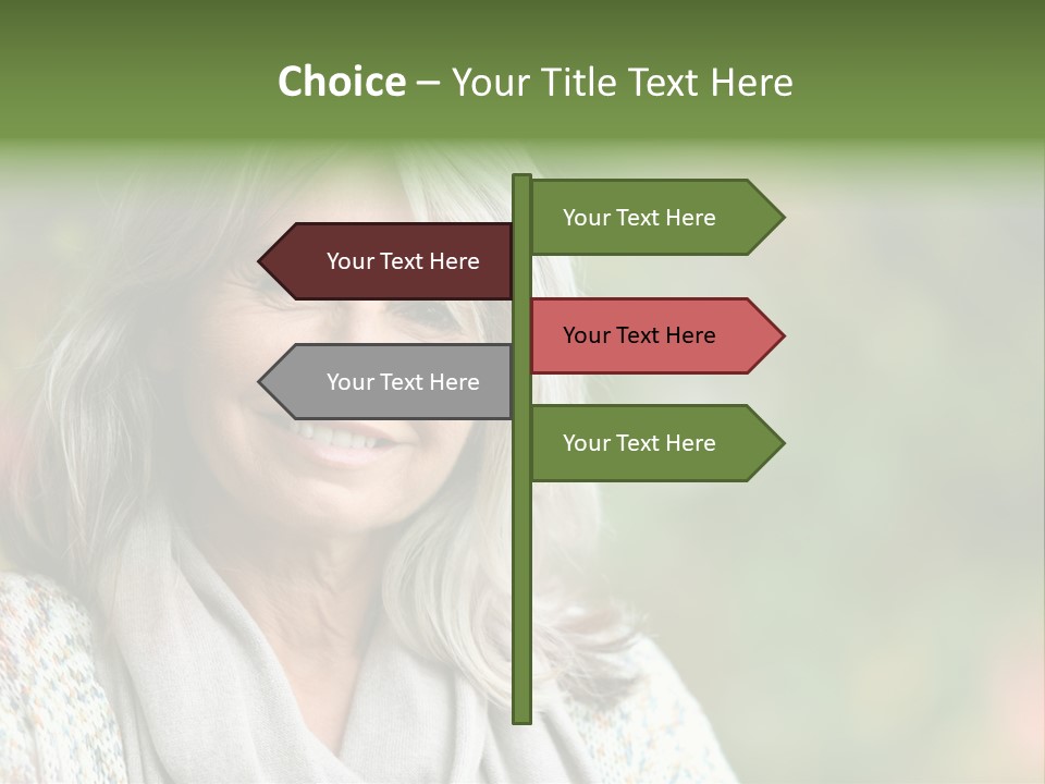 A Woman With Gray Hair Is Smiling For The Camera PowerPoint Template