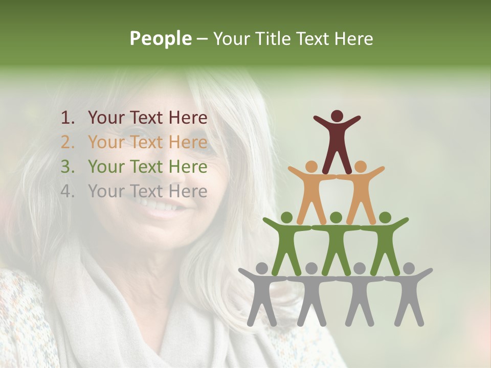 A Woman With Gray Hair Is Smiling For The Camera PowerPoint Template