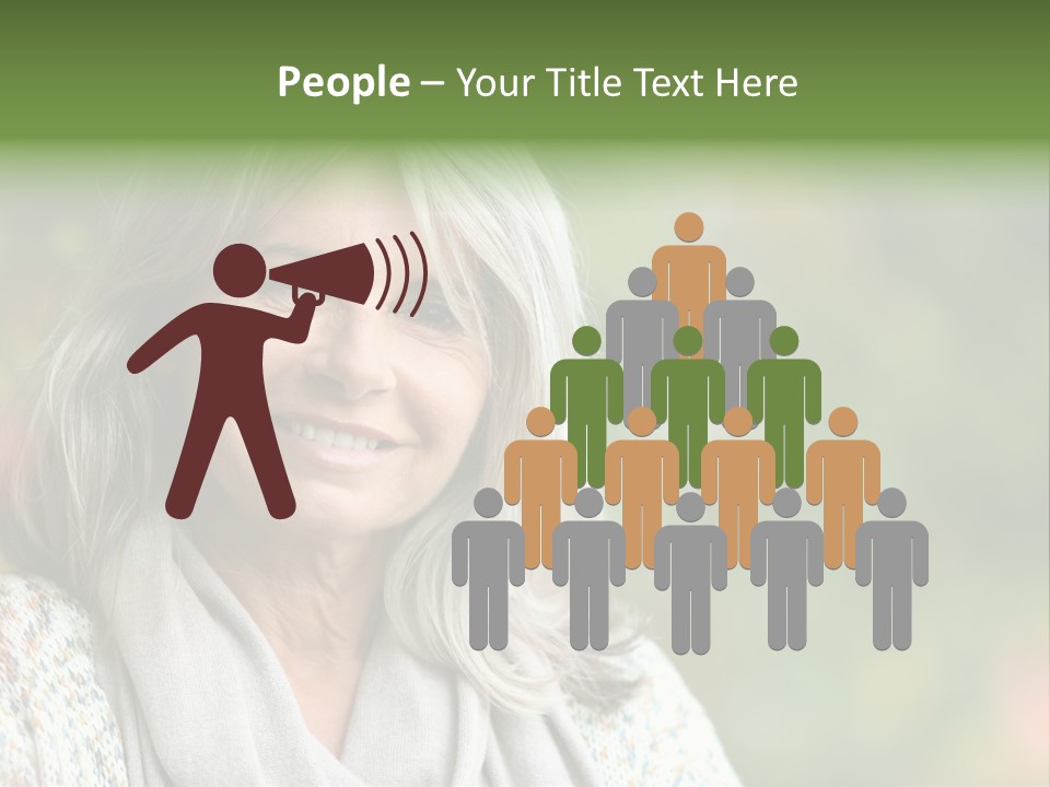 A Woman With Gray Hair Is Smiling For The Camera PowerPoint Template
