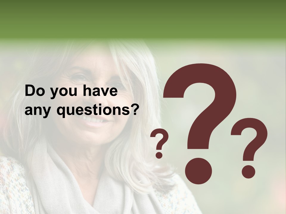 A Woman With Gray Hair Is Smiling For The Camera PowerPoint Template